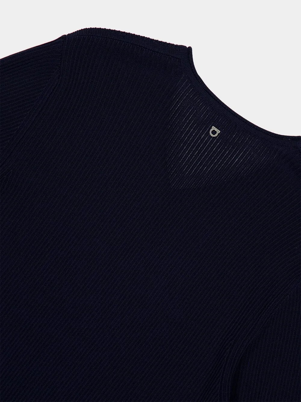 Navy Blue V-Neck Knit Sweater sold by Fashion Clinic product image thumbnail 4