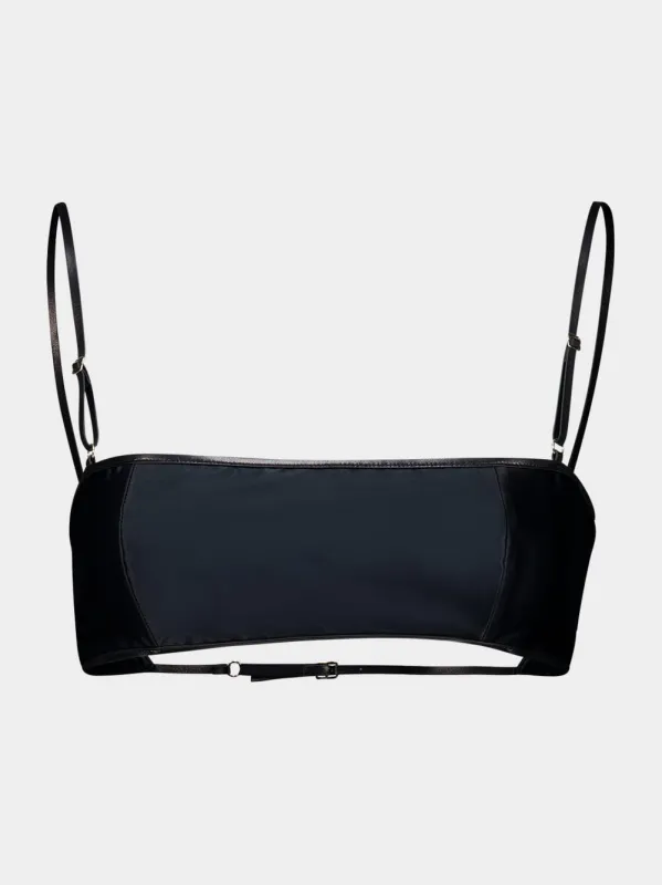 Black Stretch Satin Bandeau Bralette made by Tom Ford
