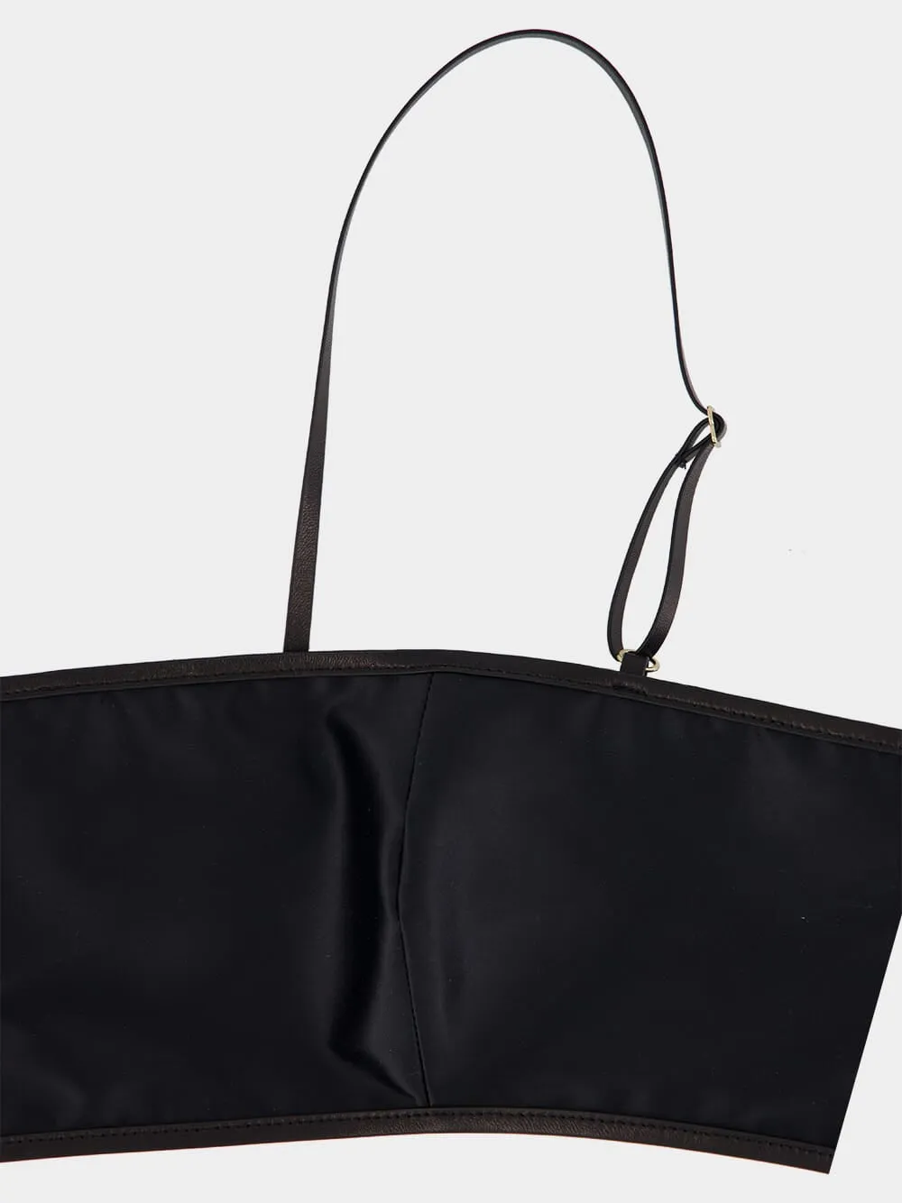 Black Stretch Satin Bandeau Bralette sold by Fashion Clinic product image thumbnail 3