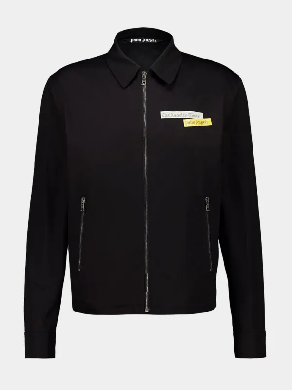 Black Cotton Pa x La Times News Jacket sold by Fashion Clinic