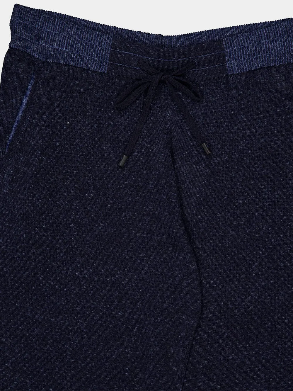 Navy Blue Silk and Linen Wide-Leg Trousers sold by Fashion Clinic product image thumbnail 3