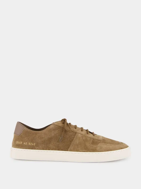 Taupe BBall Slim Deconstructed Suede Sneakers made by Common Projects