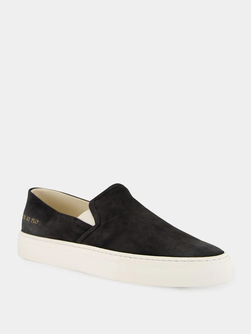 Black Minimal Slip On Low Profile Suede Sneakers sold by Fashion Clinic product image thumbnail 2