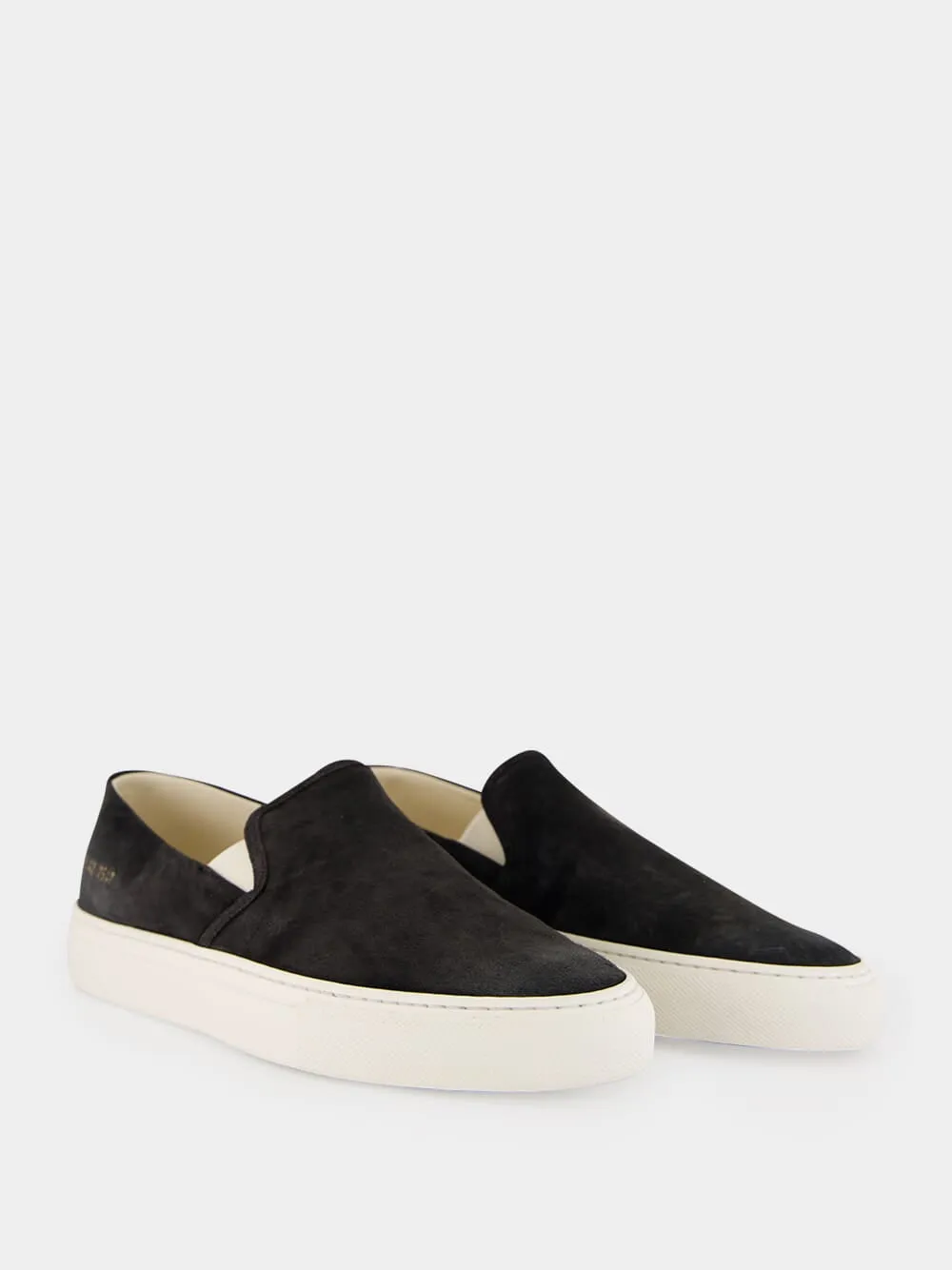 Black Minimal Slip On Low Profile Suede Sneakers sold by Fashion Clinic product image thumbnail 3