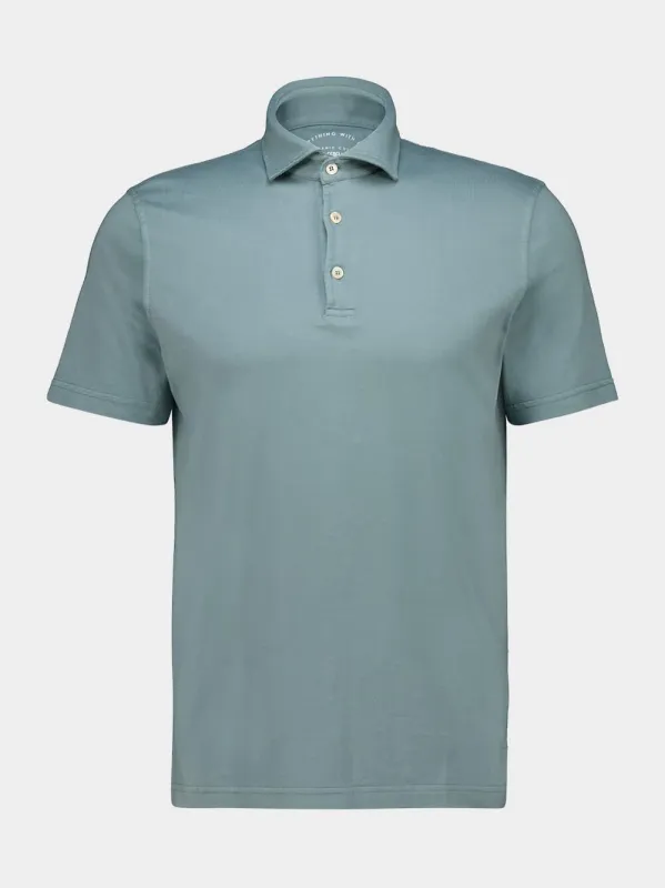 Olive Green Zero Giza Cotton Polo made by Fedeli