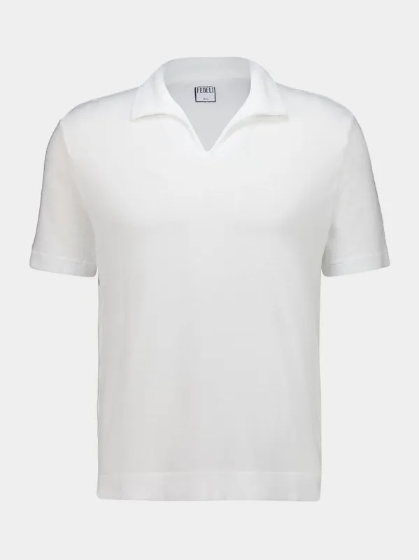 White Peter Terry Cotton Polo sold by Fashion Clinic