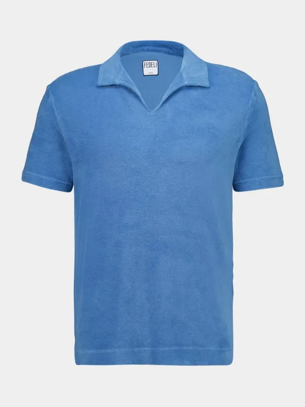 Steel Blue Peter Terry Cotton Polo made by Fashion Clinic
