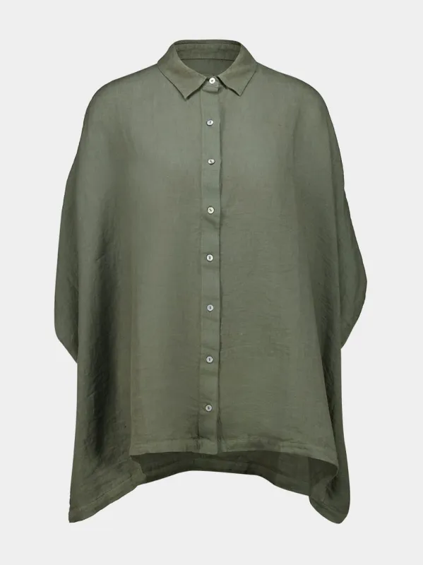 Khaki Linen Short Sleeve Shirt sold by Fashion Clinic