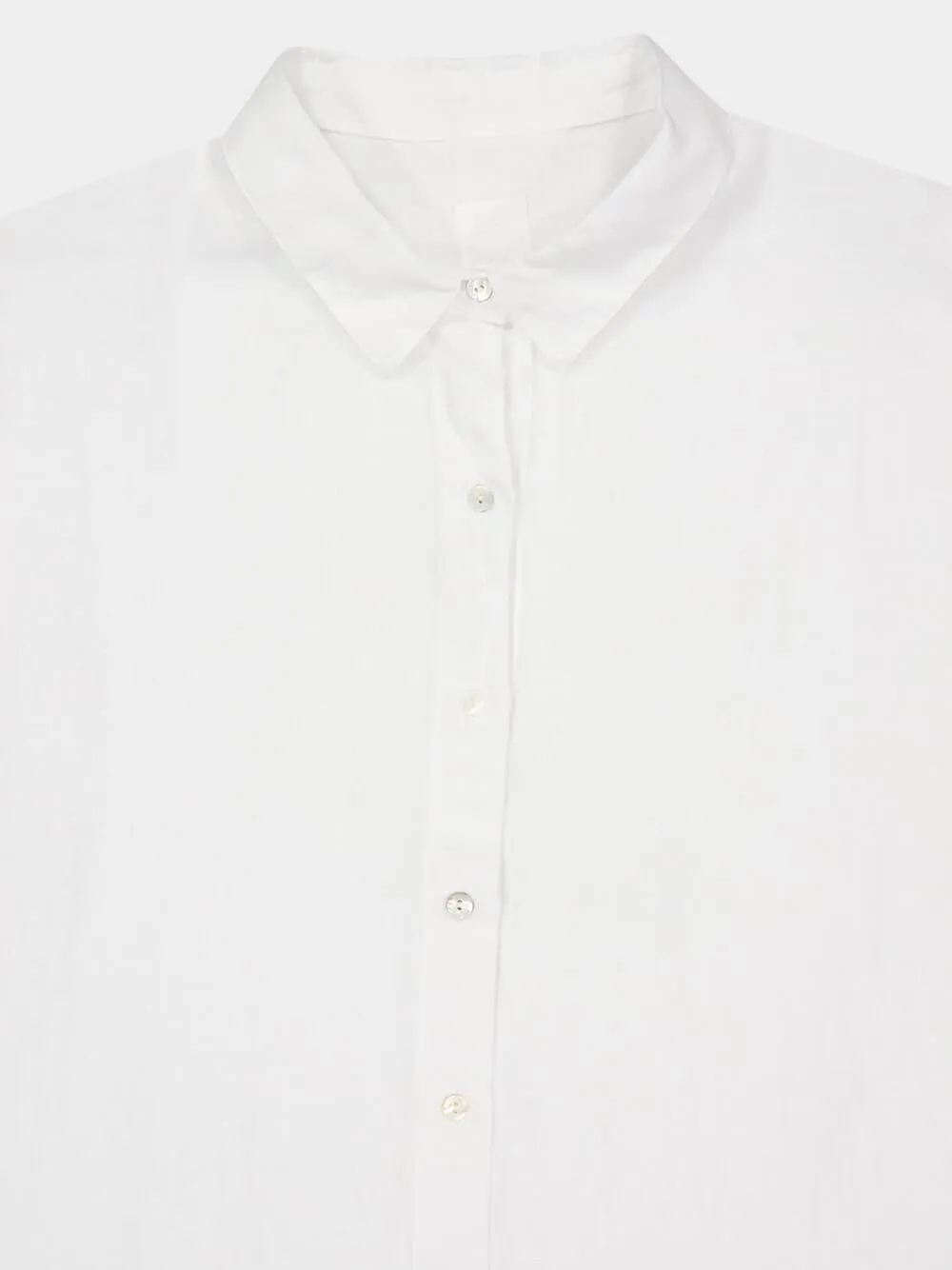 White Short Sleeve Linen Shirt sold by Fashion Clinic product image thumbnail 3