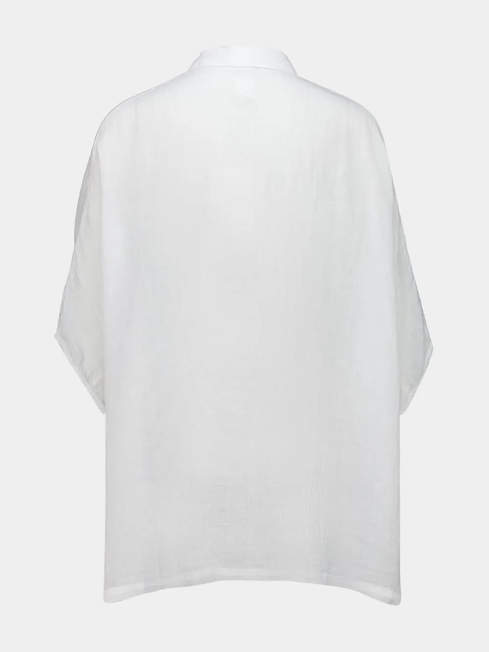 White Short Sleeve Linen Shirt sold by Fashion Clinic product image thumbnail 2