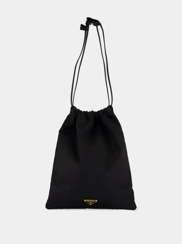 Black Re-Nylon Wish Drawstring Pouch made by Prada