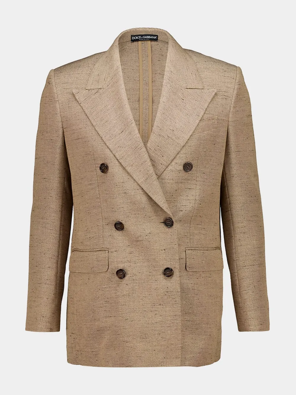 Beige Double-Breasted Sicilia Jacket sold by Fashion Clinic