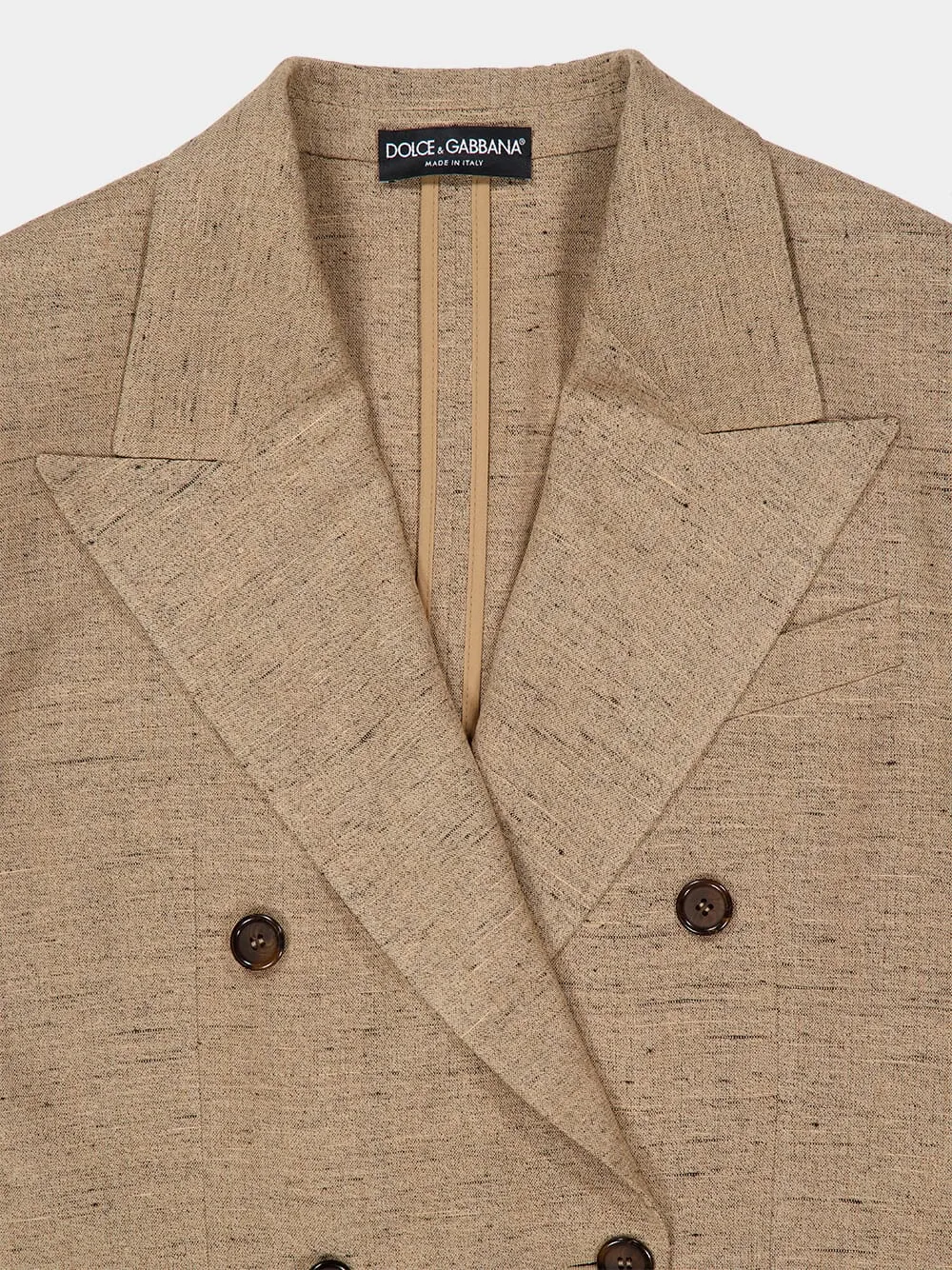 Beige Double-Breasted Sicilia Jacket sold by Fashion Clinic product image thumbnail 5