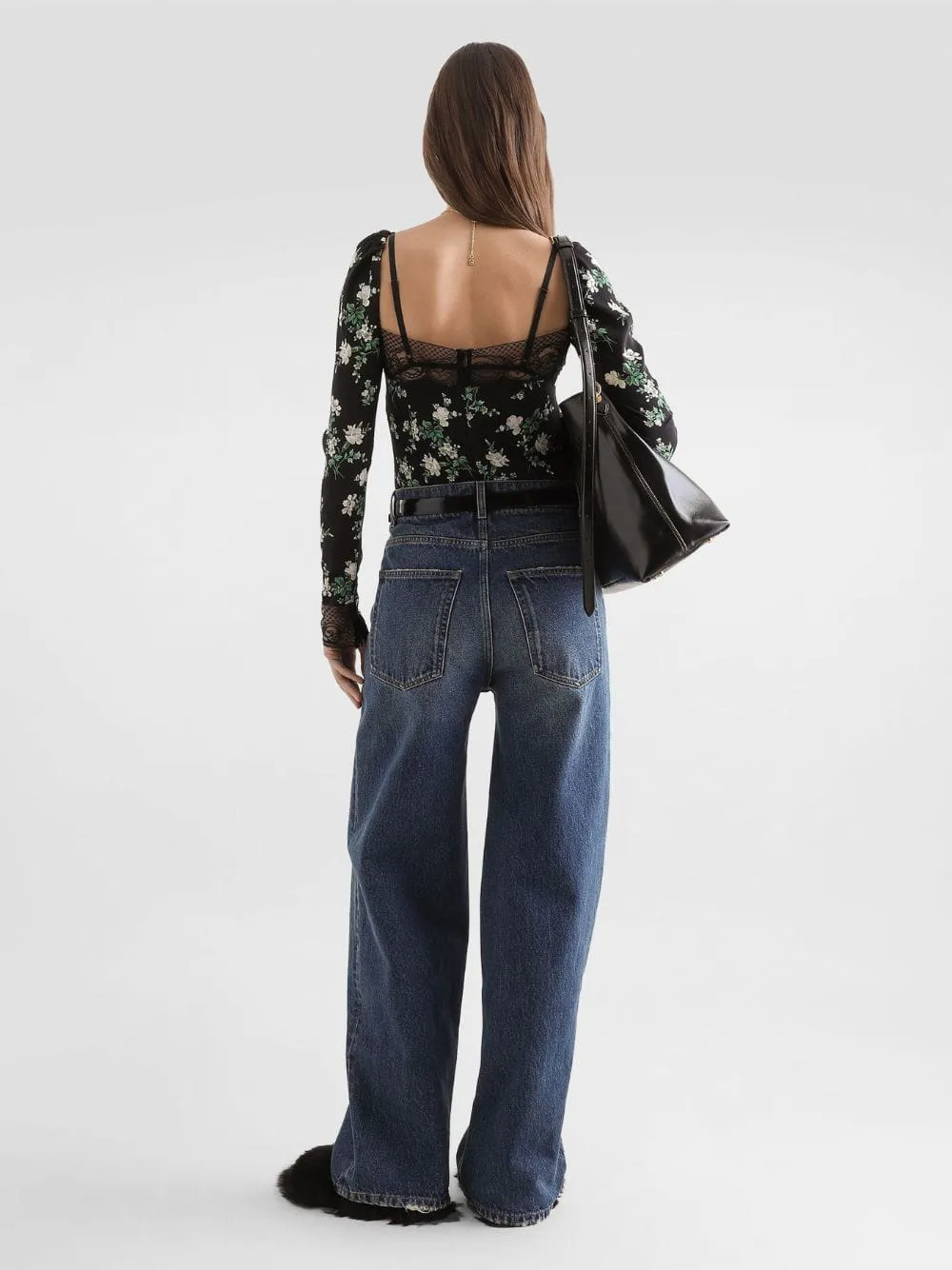 Blue Wide-Leg Denim Trousers sold by Fashion Clinic product image thumbnail 4