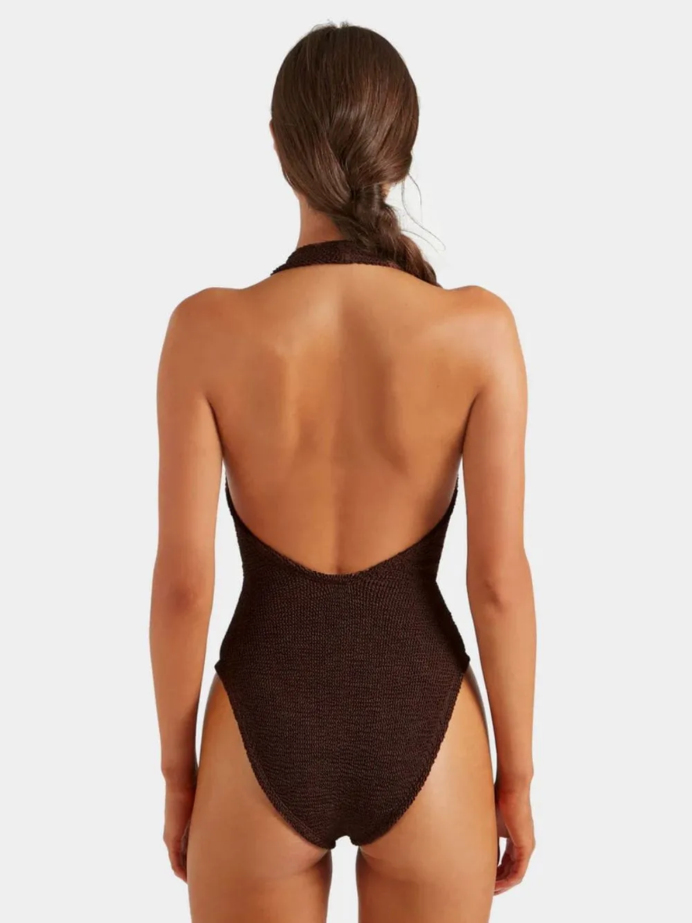 Metallic Chocolate Adriana Beaded Swimsuit sold by Fashion Clinic product image thumbnail 4