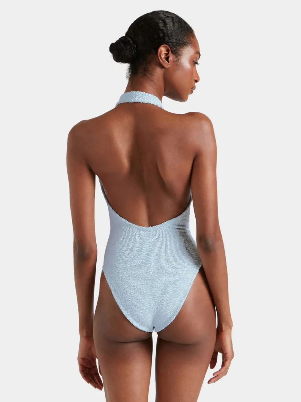 Metallic Ice Blue Adriana Beaded Swimsuit sold by Fashion Clinic product image thumbnail 3