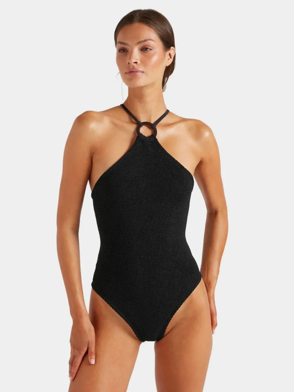 Black Jasmine Swim With Tonal Hoop sold by Fashion Clinic