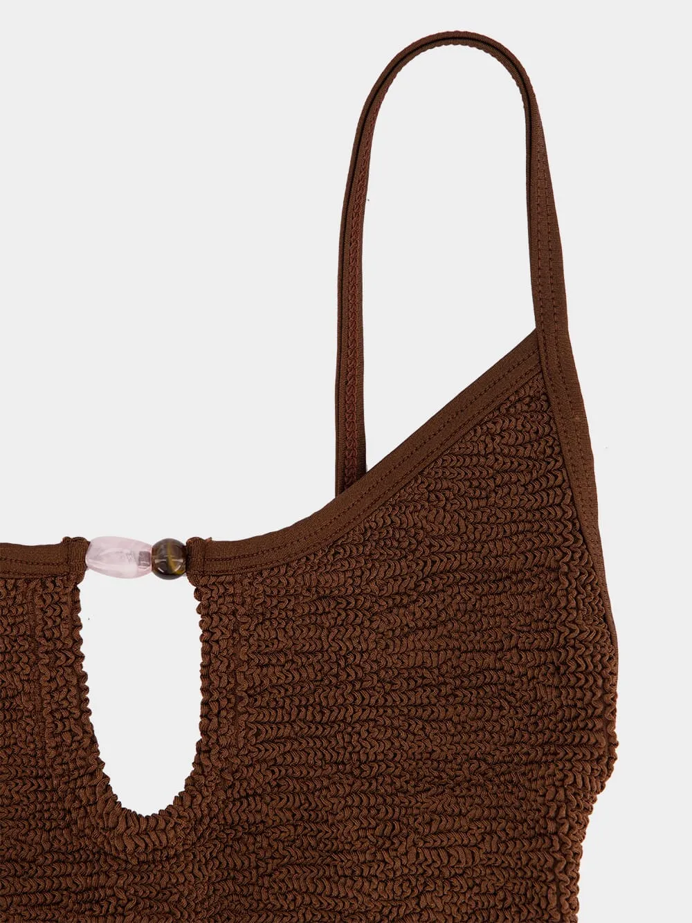 Metallic Chocolate Mia Beaded Swim sold by Fashion Clinic product image thumbnail 5