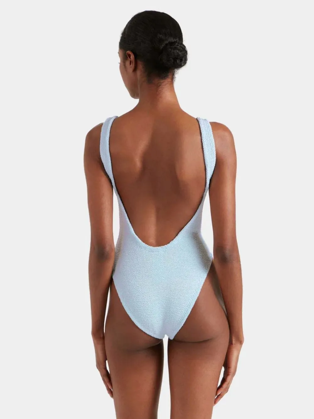 Metallic Ice Blue Square Neck Swim sold by Fashion Clinic product image thumbnail 3