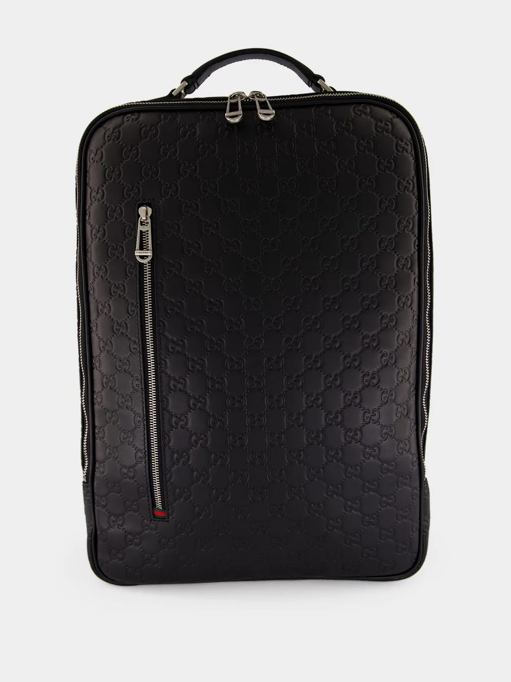 Black GG Emblem Medium Backpack sold by Fashion Clinic