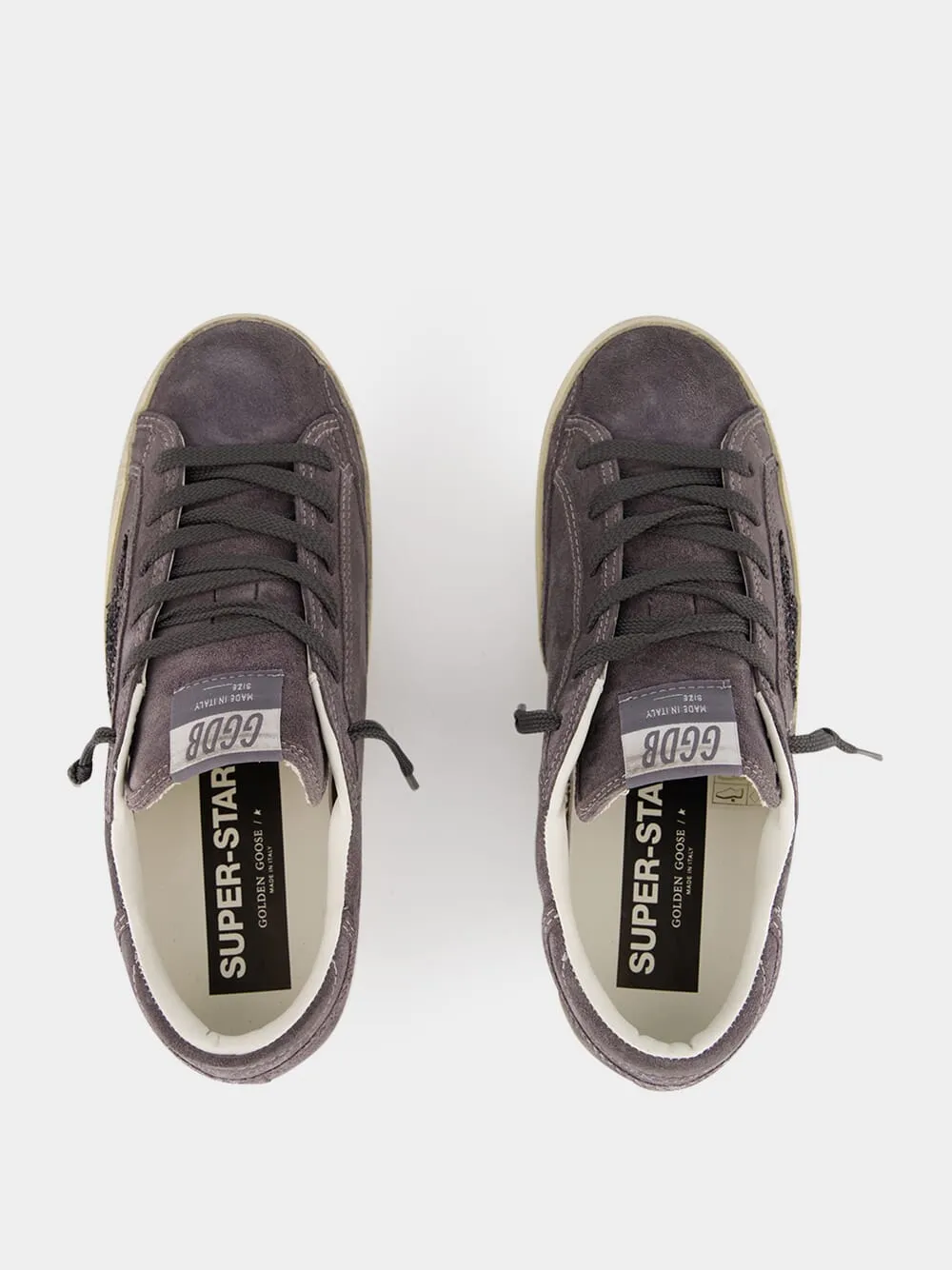 Grey Super-Star Glitter Star Sneakers sold by Fashion Clinic product image thumbnail 4