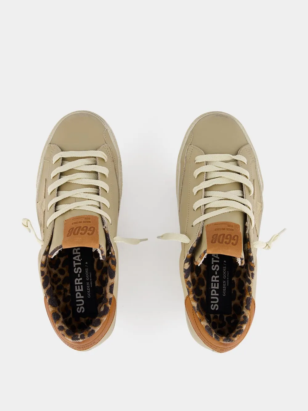 Beige Super-Star Nappa Leather Sneakers sold by Fashion Clinic product image thumbnail 4