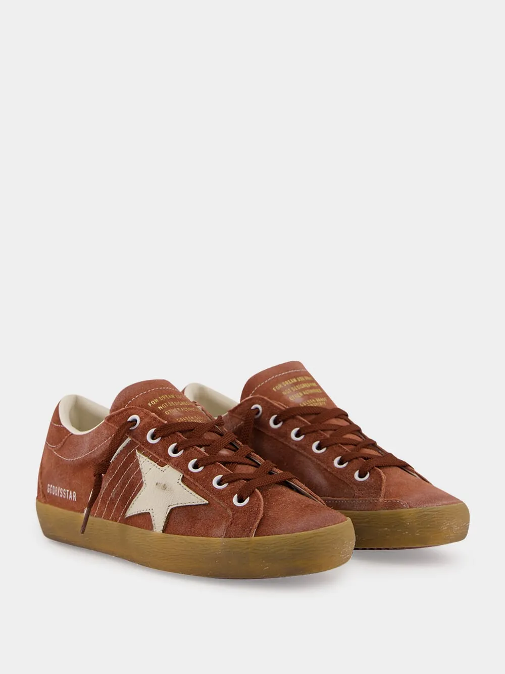 Red Rust Super-Star Waxed Suede Sneakers sold by Fashion Clinic product image thumbnail 3