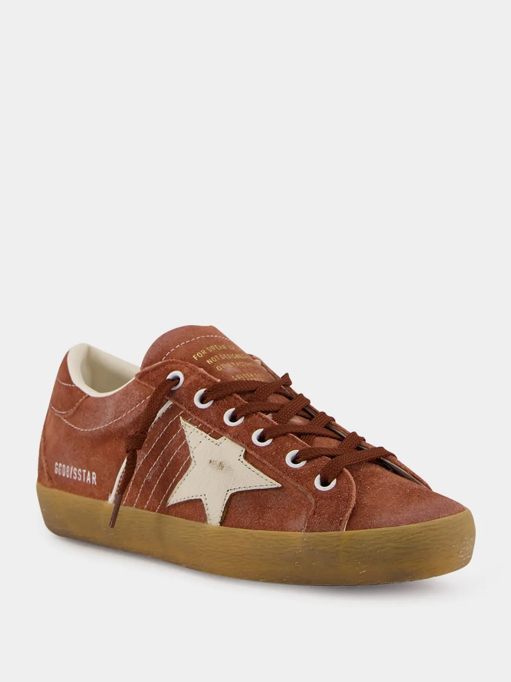 Red Rust Super-Star Waxed Suede Sneakers sold by Fashion Clinic product image thumbnail 2