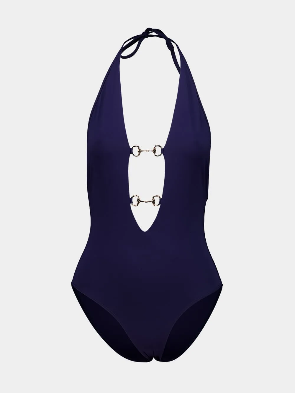 Classic Blue Horsebit Swimsuit sold by Fashion Clinic