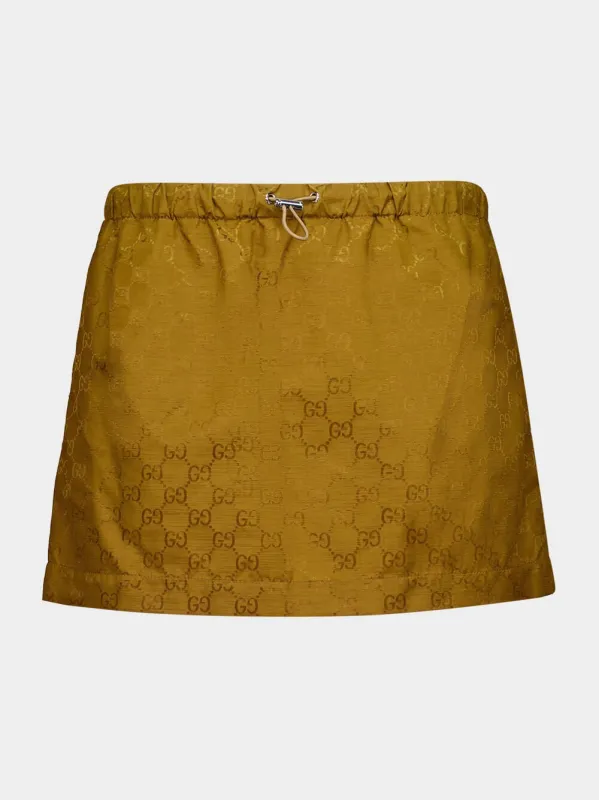 Brown GG Nylon Mini Skirt sold by Fashion Clinic