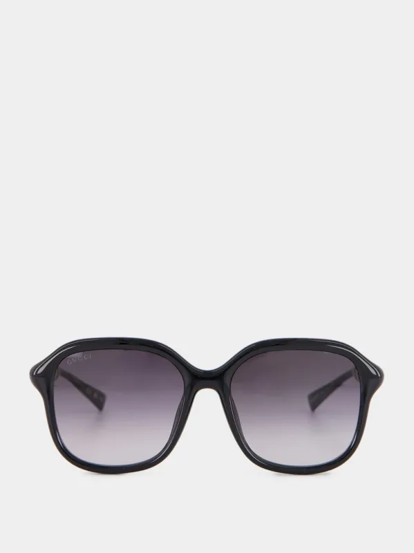 Black Square Frame Sunglasses made by Gucci