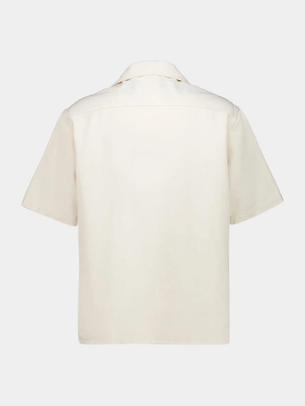 Ivory Denim Bowling Shirt with Vgold sold by Fashion Clinic product image thumbnail 4