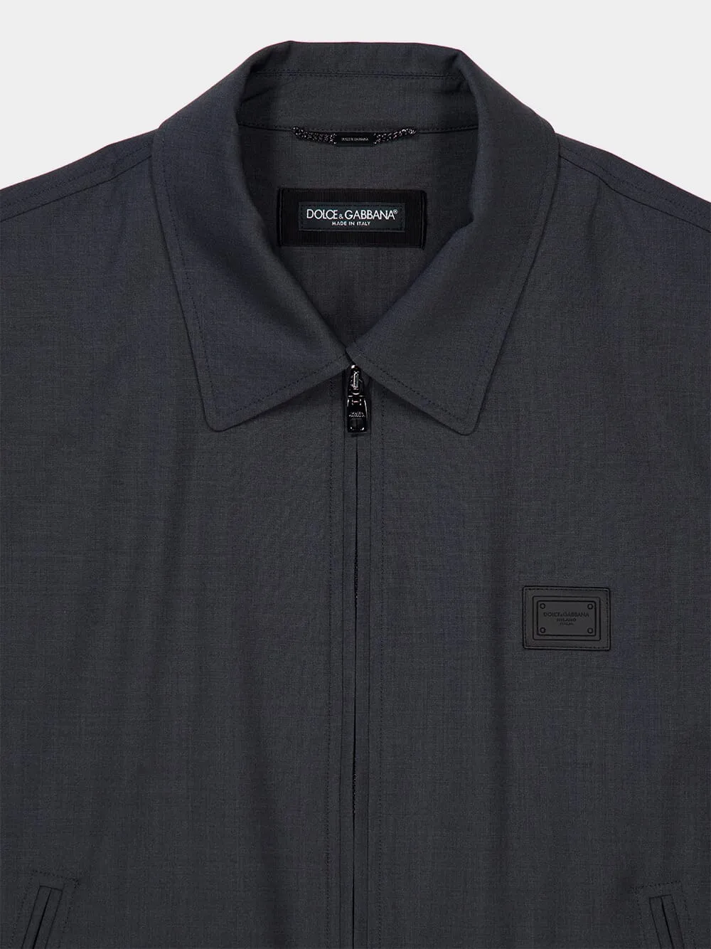 Grey Wool Jacket with Logo Tag sold by Fashion Clinic product image thumbnail 3