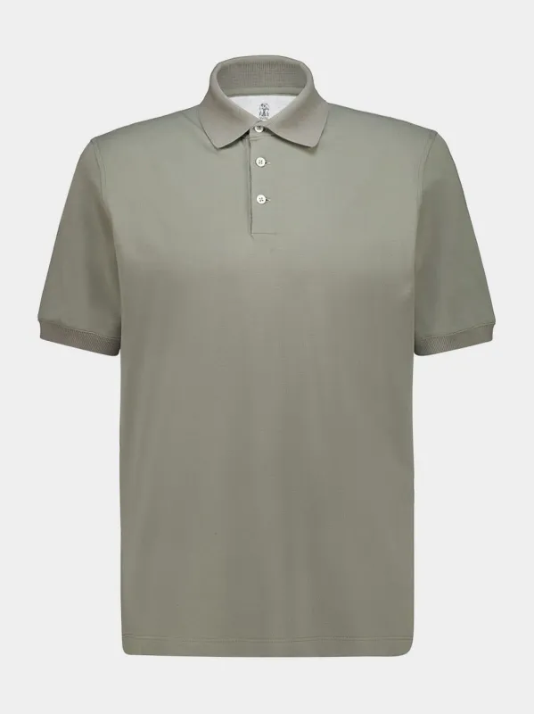 Khaki Cotton Fit Polo Shirt made by Fashion Clinic