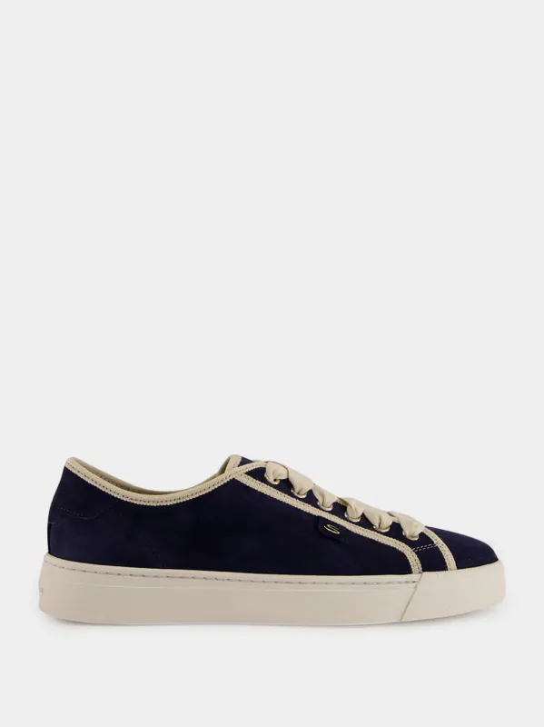 Blue Suede Calf Leather Sneakers sold by Fashion Clinic