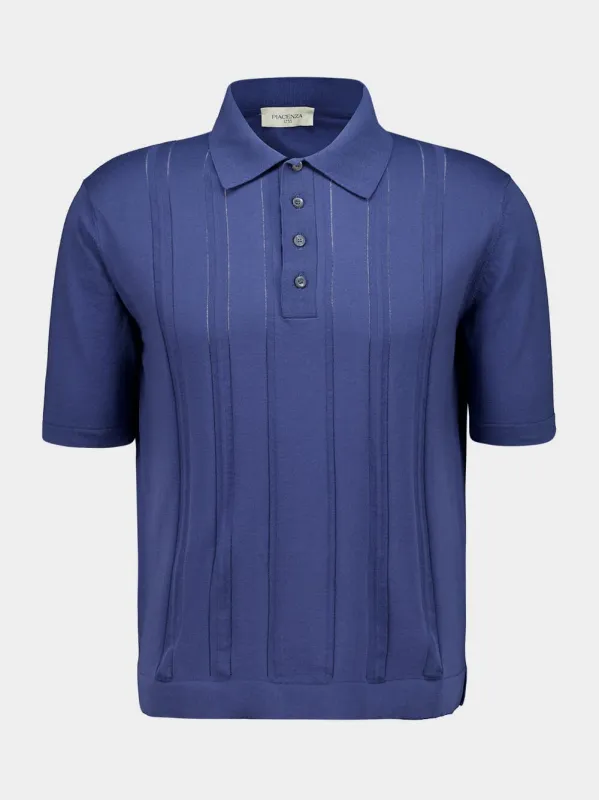 Light Blue Cotton Knit Polo made by Fashion Clinic