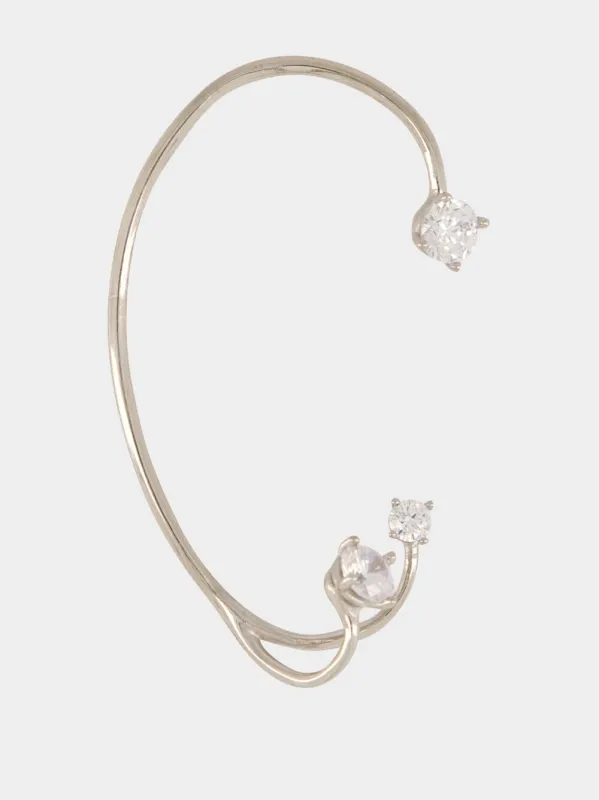 Silver Three Point Crystal Ear Cuff sold by Fashion Clinic