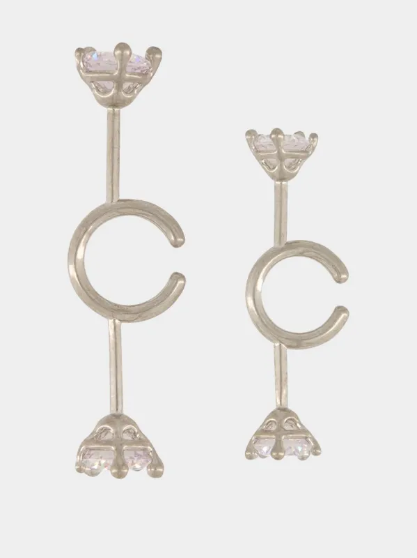 Silver Diamanti Spina Ear Cuffs made by Panconesi