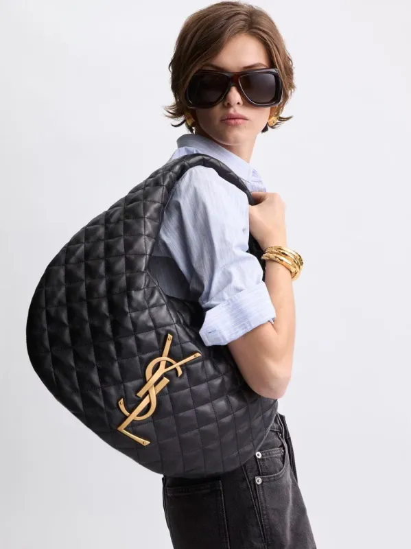 Black Icare Quilted Nappa Hobo Bag sold by Fashion Clinic