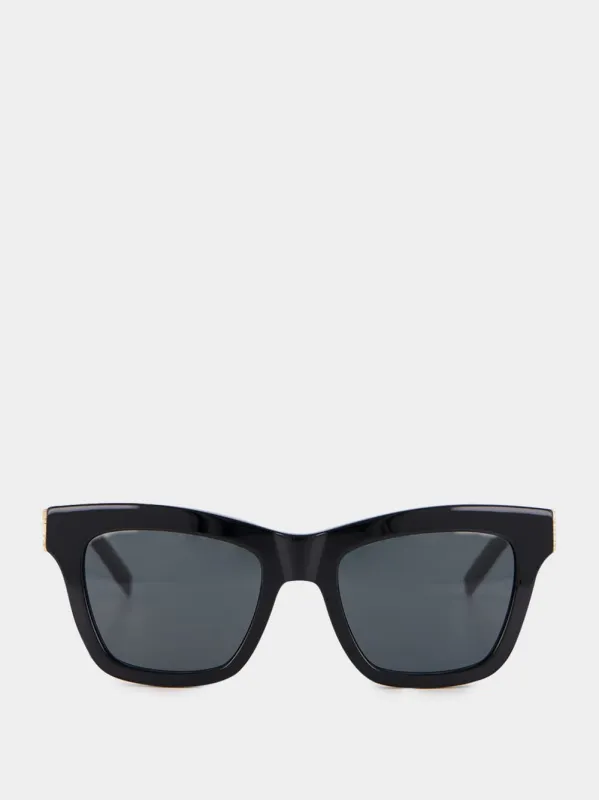 Black SL M156 Square Sunglasses made by Yves Saint Laurent