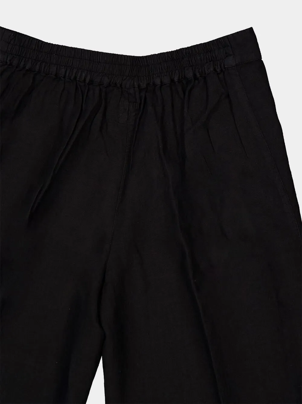 Black Linen Casual Fit Trousers sold by Fashion Clinic product image thumbnail 3