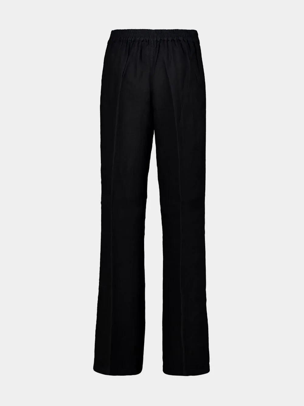 Black Linen Casual Fit Trousers sold by Fashion Clinic product image thumbnail 2