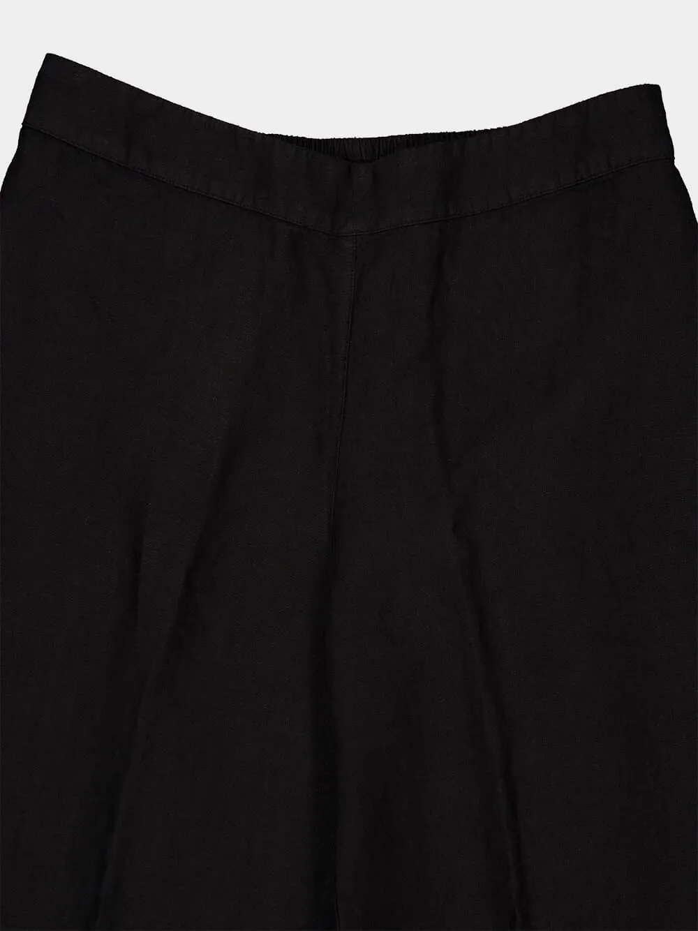 Black Linen Casual Fit Trousers sold by Fashion Clinic product image thumbnail 4