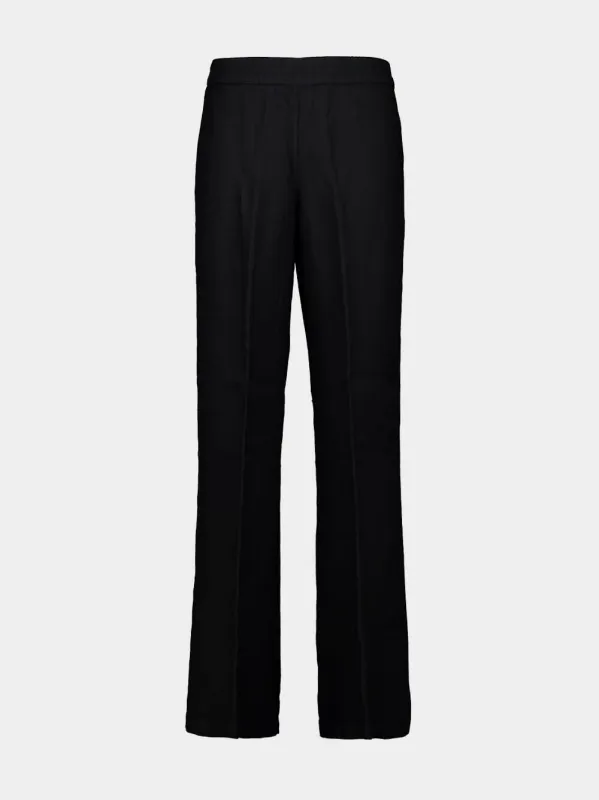 Black Linen Casual Fit Trousers sold by Fashion Clinic
