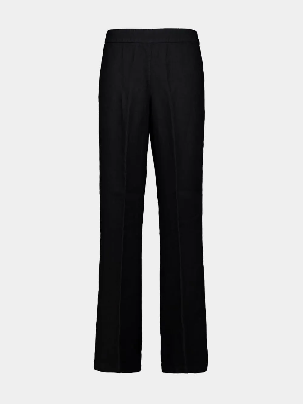Black Linen Casual Fit Trousers sold by Fashion Clinic