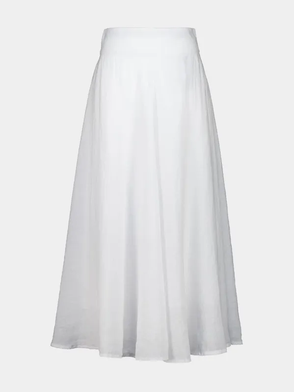 White Linen and Cotton Maxi Skirt made by Fashion Clinic