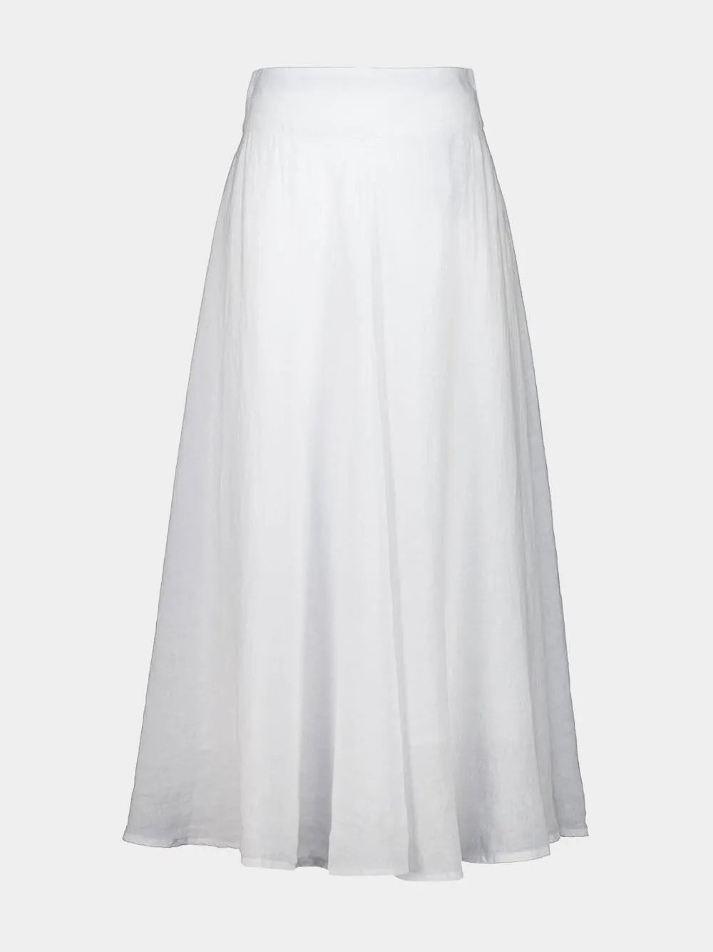 White Linen and Cotton Maxi Skirt sold by Fashion Clinic