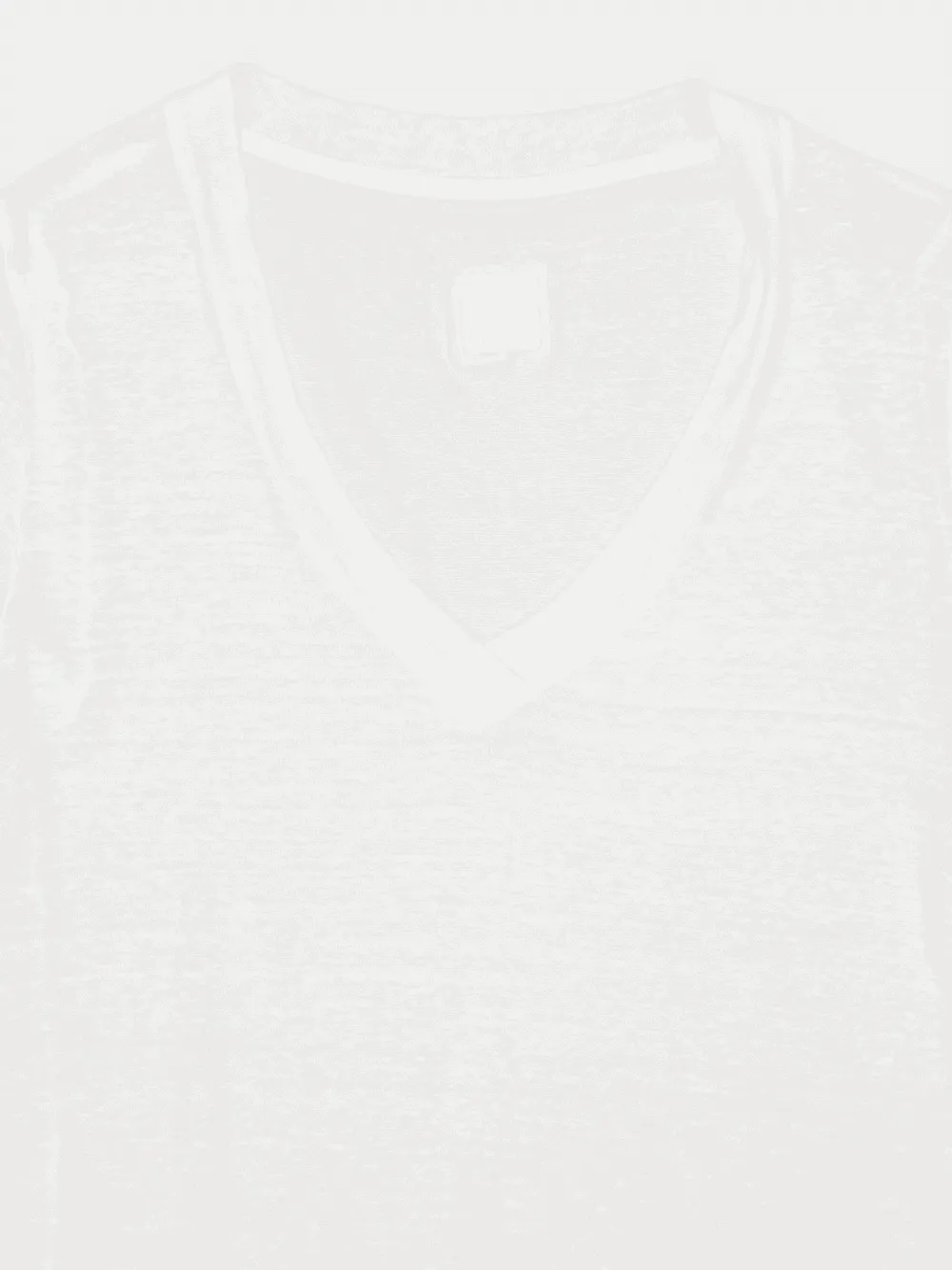White Linen V-Neck T-Shirt sold by Fashion Clinic product image thumbnail 3