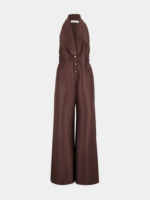 Dark Chocolate Alchemy Tuxedo Jumpsuit sold by Fashion Clinic