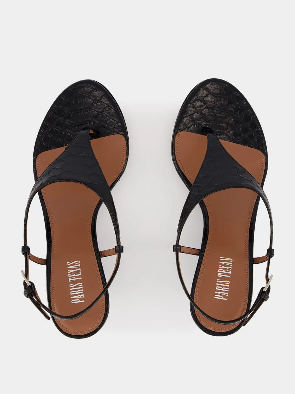 Black Leather Nina Thong 50 Sandals sold by Fashion Clinic product image thumbnail 4